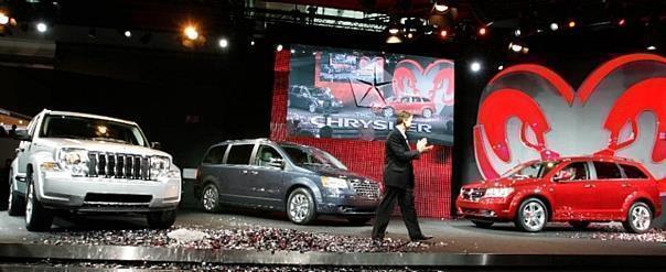 With the world premier of Dodge Journey, right, and the international introduction of the new Chrysler Grand Voyager, center, and Jeep Cherokee, Chrysler makes a strong statement at the International Motor Show (IAA) in Frankfurt.